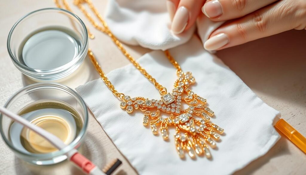 cleaning gold jewelry